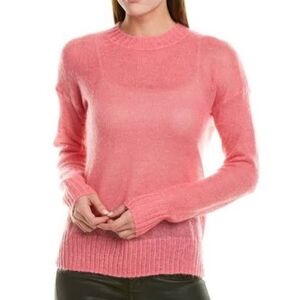 French Connection Sweater Wool Mohair Knit Semi Sheer Lightweight Pink M NWT